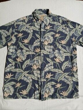 Kona Kai Shirt Mens XL Colorful Floral Aloha Button Up Hawaiian Casual Outdoor